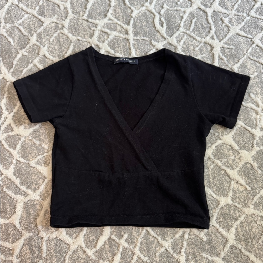 Brandy Melville V-Neck Wrap Crop Top
